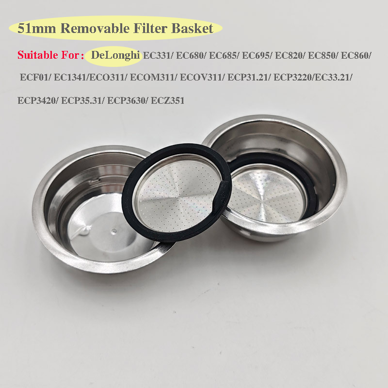 Coffee Equipment - 51mm Coffee Machine Accessories Removable Filter