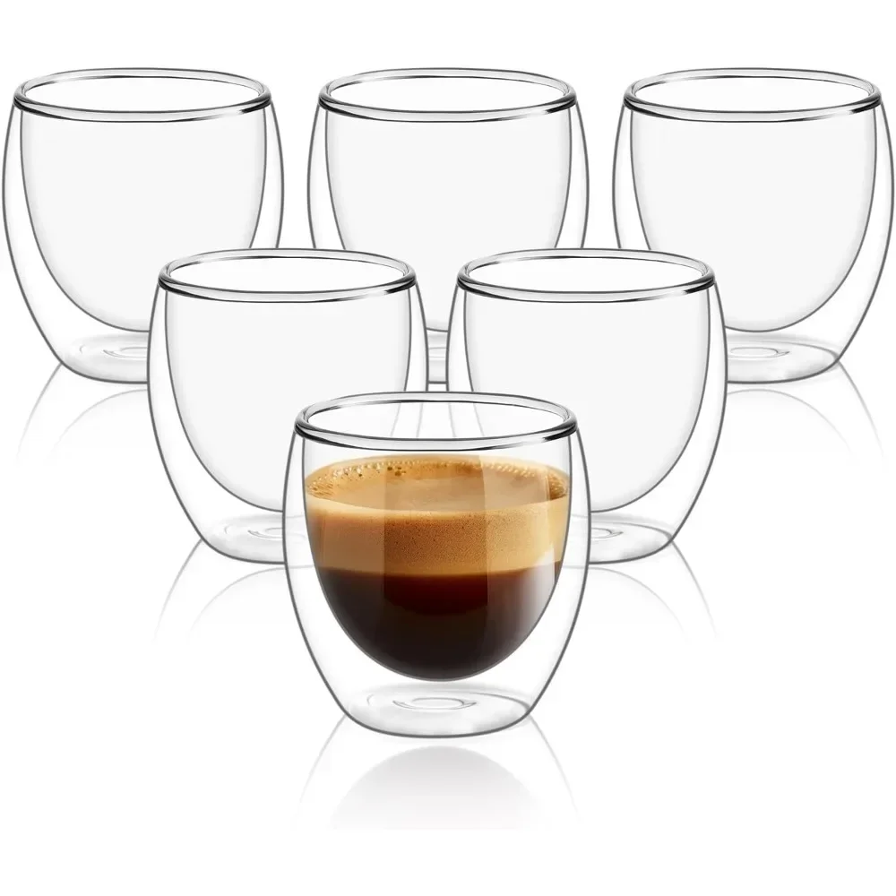 6 pcs Clear Double Wall Glass  - Espresso Shot Glass ulasan dan harga