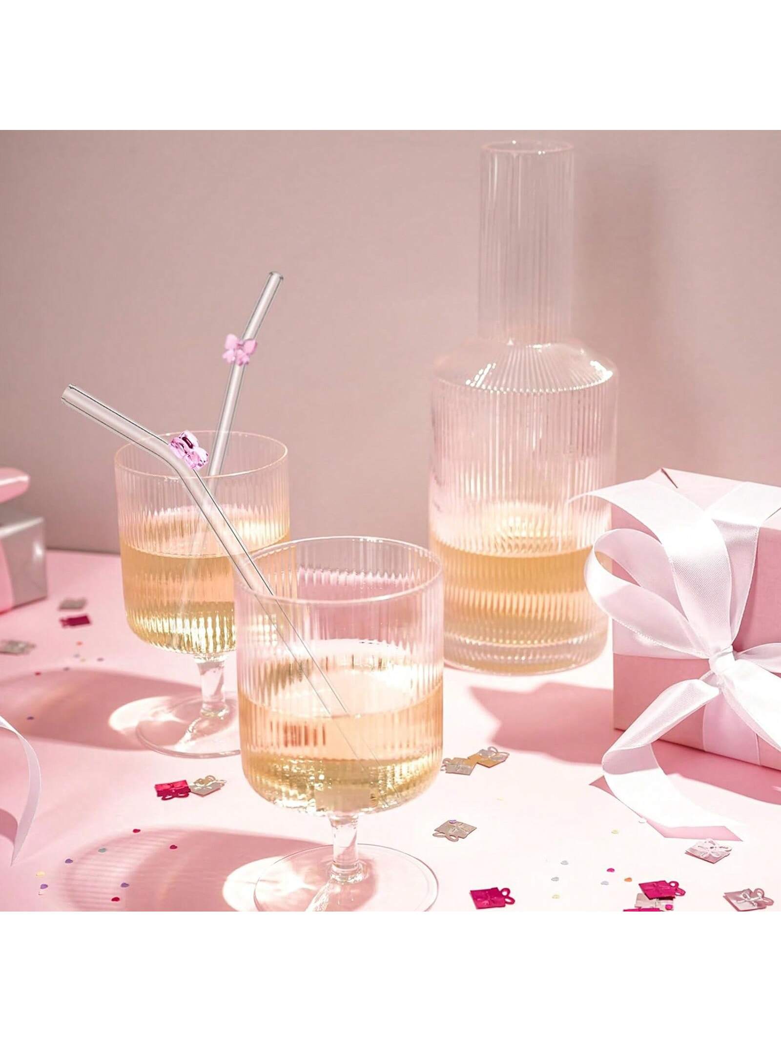 7PCS Reusable bow Glass Straws - Espresso Shot Glass ulasan dan harga