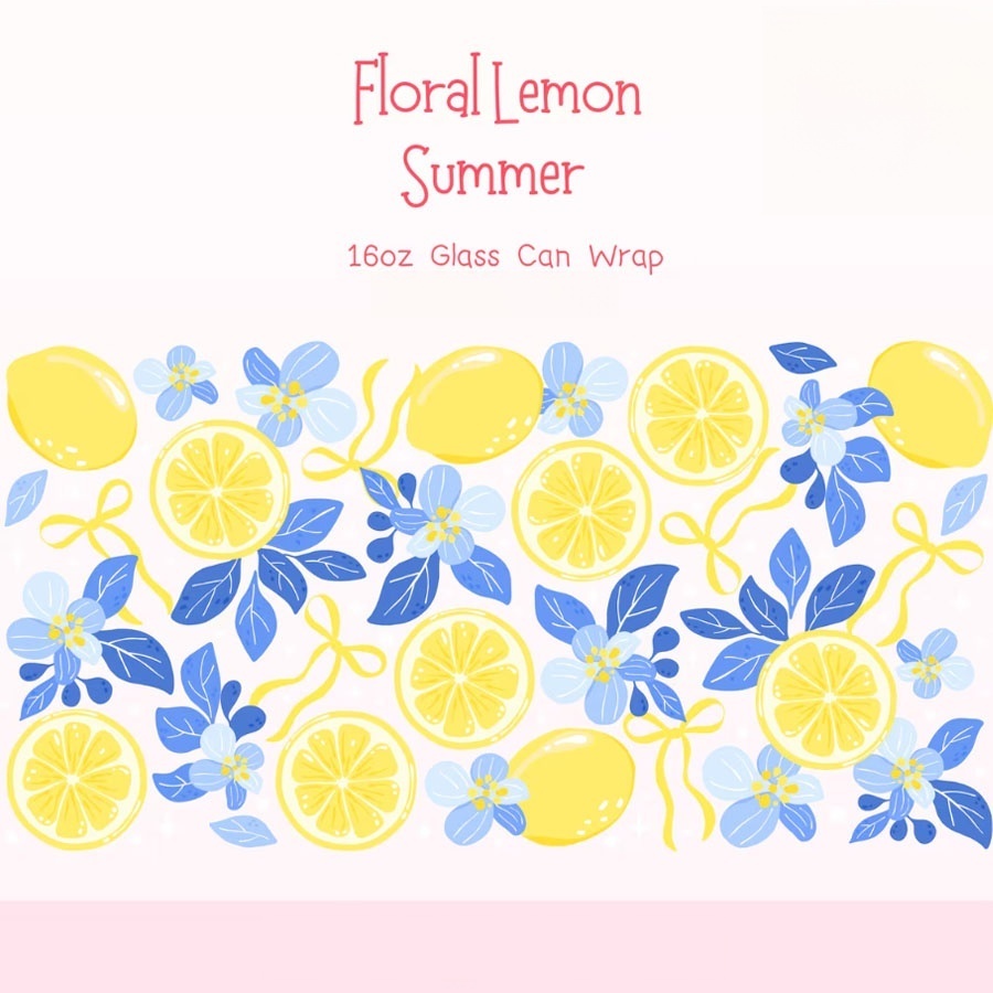 Lemon Floral UV DTF Transfer S - Espresso Shot Glass ulasan dan harga